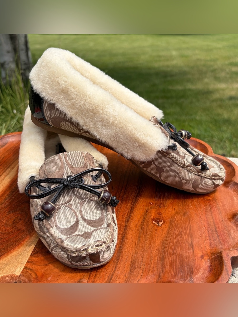 Coach Carsyn Signature Sheepskin Loafers Q125 - Picture 4 of 9